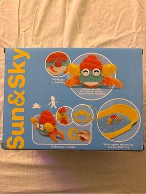 Sun & Sky Orange & Yellow Wind-Up Crab Bath & Walk Toy